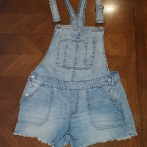 Aeropostale Denim Overall Shorts